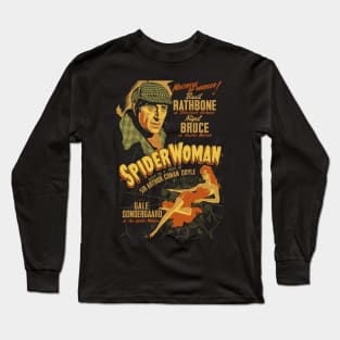 Sherlock Holmes And The Spider Woman Design Long Sleeve T-Shirt